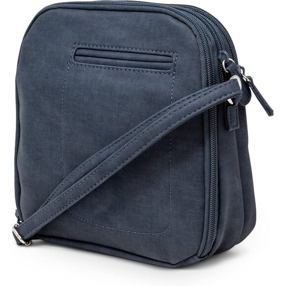 Womens Blue North South Mini Zip Around Crossbody Bag - Picture 3 of 5